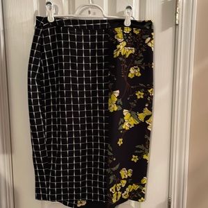WhoWhatWear mixed pattern pencil skirt